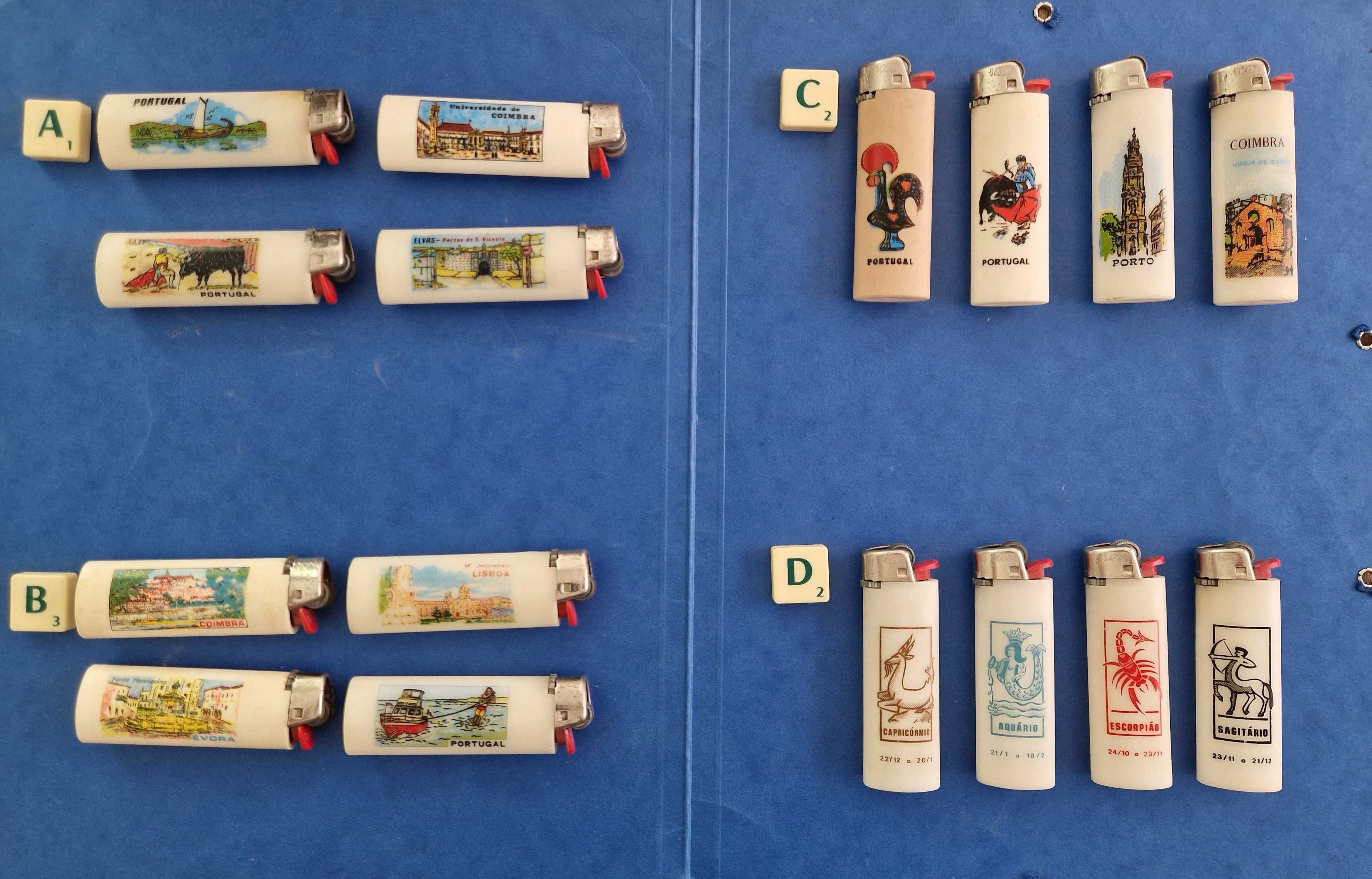 Coleção de isqueiros com temas de Portugal — Lotes A a Q — 5€/lote