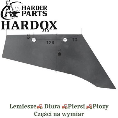 Lemiesz Rower HARDOX N258/P części do pługa 2X lepsze niż Borowe