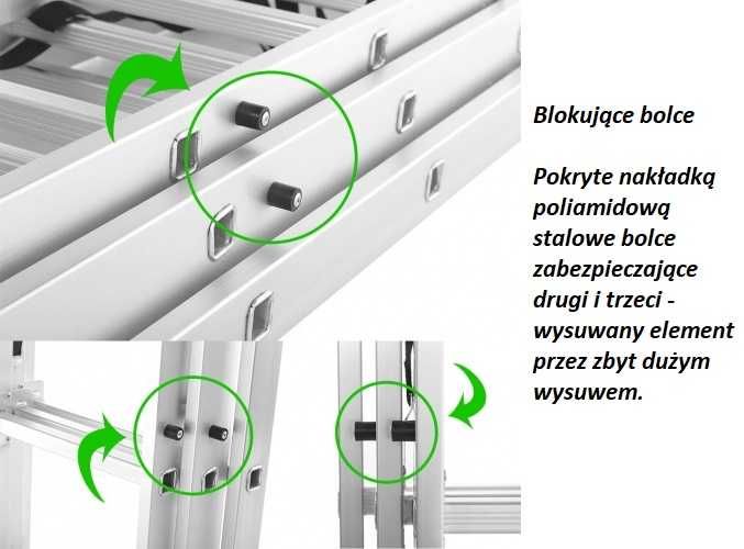 Drabina 3x12 HEco PROFESSIONAL o zasięgu roboczym max. do 8,8 m