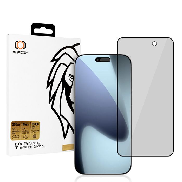 Hartowane szkło Tel Protect 10X Privacy Titanium do Iphone 17 Pro Max