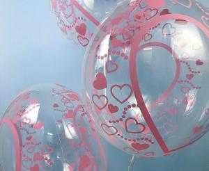 Balon Takara Bubble Balloon - Serca  555 mm/ 10 szt. Wesele, Bal