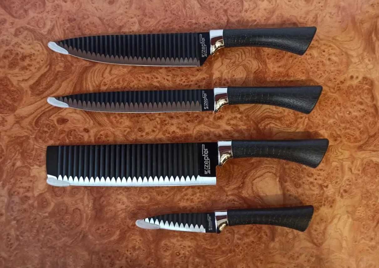 набір кухонних ножів із нержавіючої сталі zepline zp-035 6 предметів