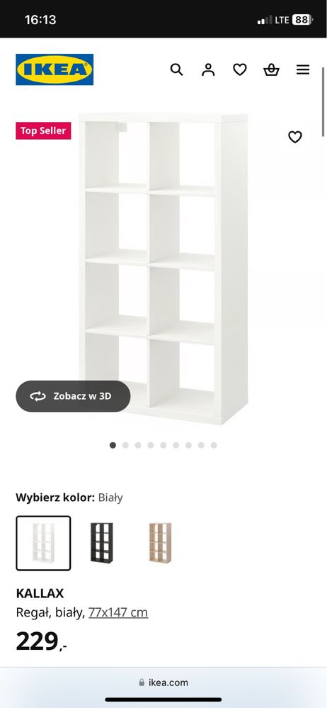 Kallax 2 x 4 z wkladami IKEA