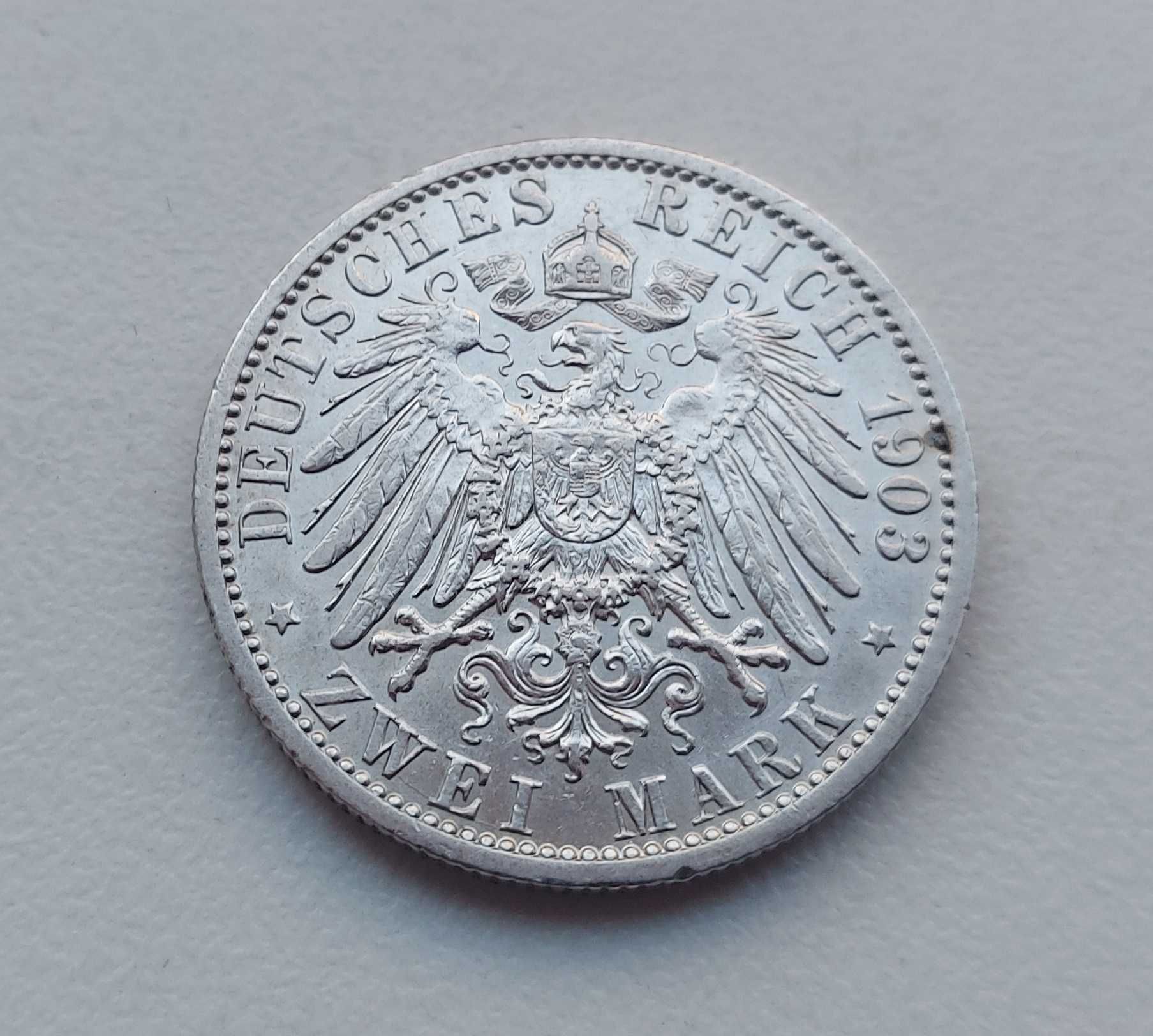 Німеччина 2 марки 1903 р. Пруссія срібло