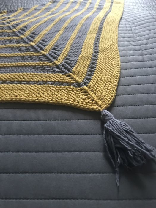 Chusta trójkątna bawełniana, ręcznie robiona