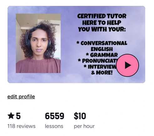 Native English teacher with five years of experience!