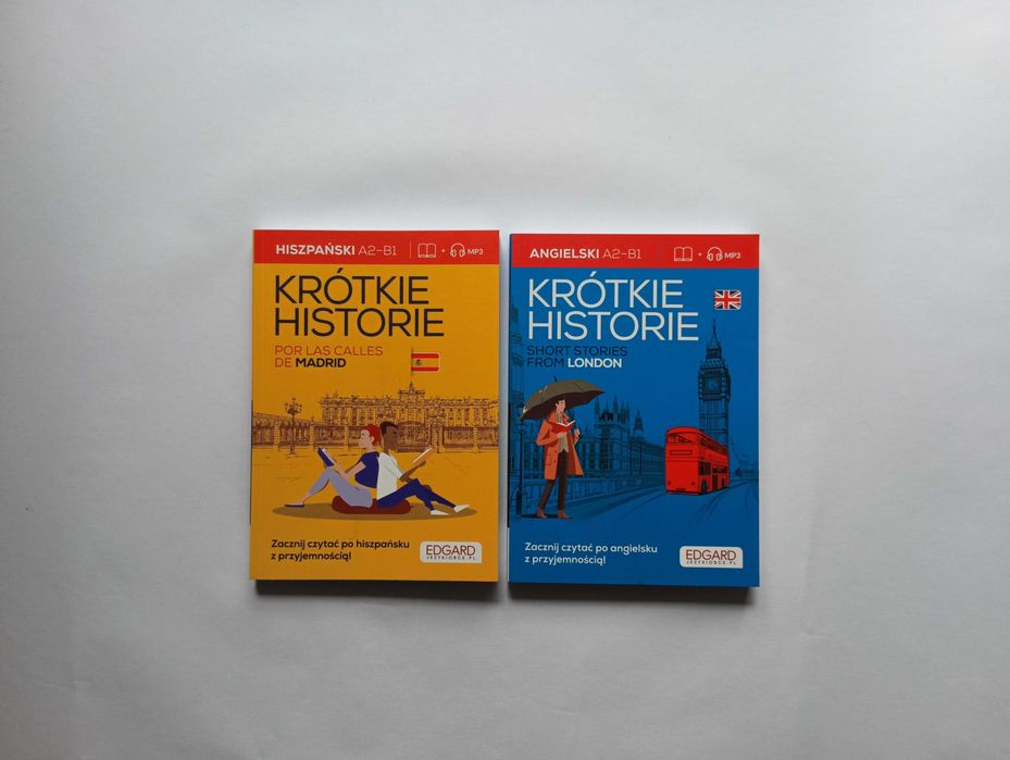 Zestaw Krótkie historie hiszpański A2-B1 + angielski A2-B1 nowe