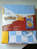 Zestaw pościeli Pokemon Pikatchu 160/200 i 70/80 bawełna nieb. biały