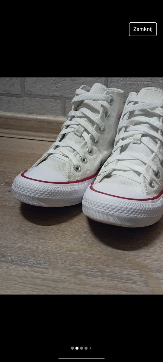 Converse białe wysokie stan bdb