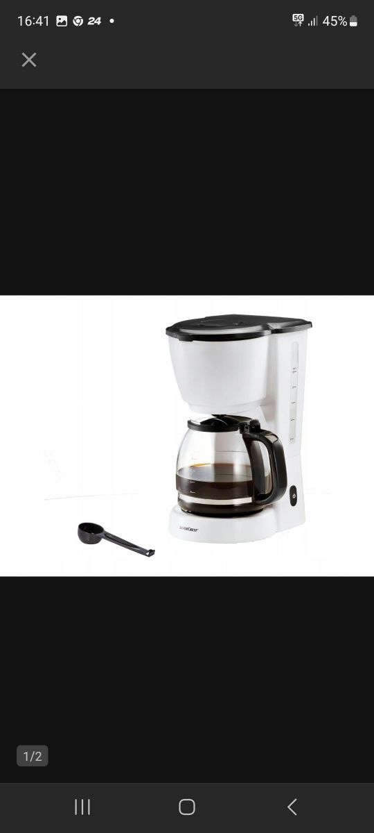 Ekspres przelewowy SilverCrest SKMK 1000 A1 1,38 l Kolor Bialy I CZARN