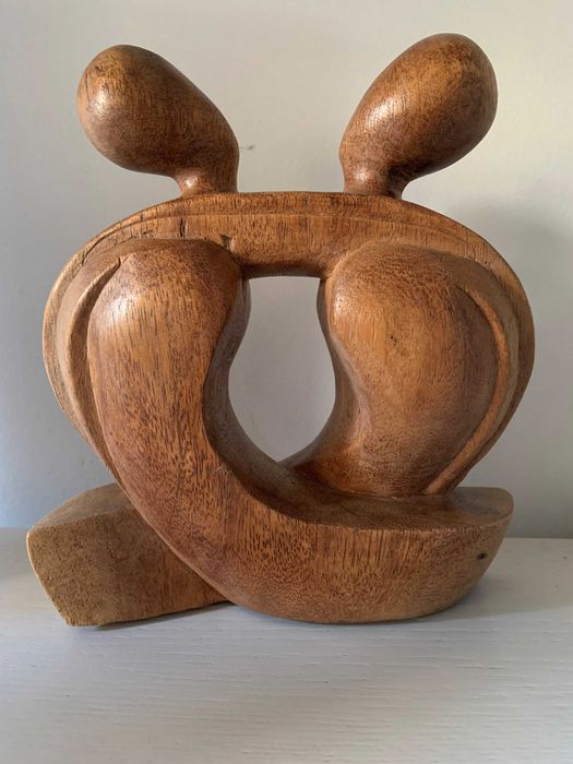 Estatueta "Casal" em madeira