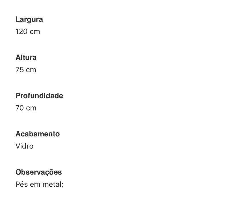 Mesa ainda disponível