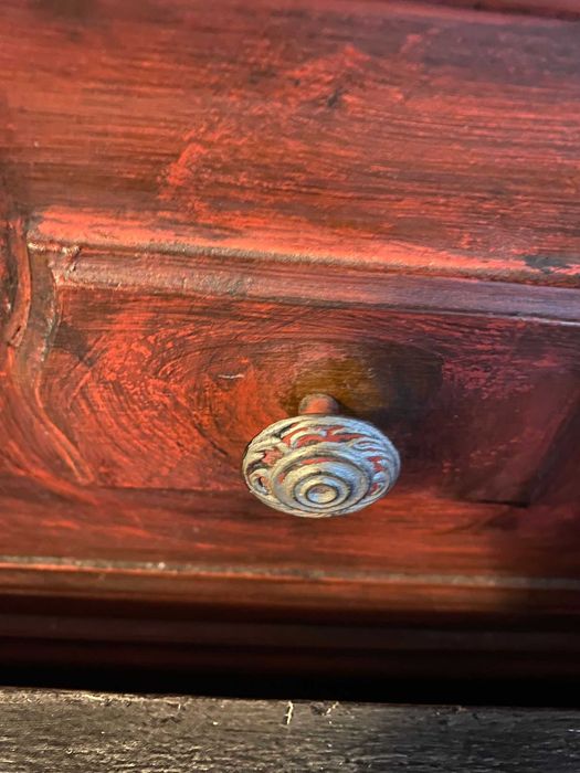 Komoda na buty artystyczna malowana vintage przedpokój lata 70-te