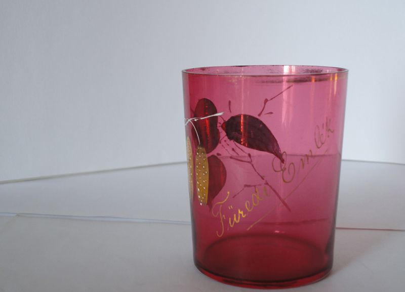 Антикварный стакан Biedermeier, ручная роспись 1920-е годы 4 шт.