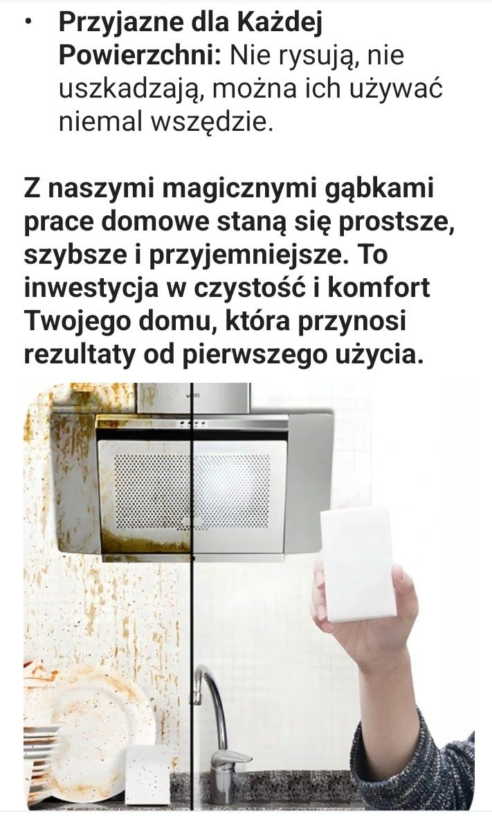 Magiczna gąbka do czyszczenia wielu powierzchni 10 sztuk