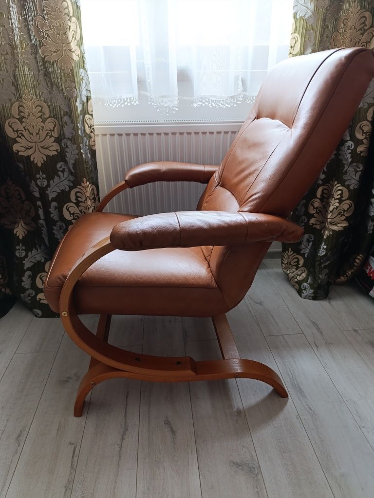 Komplet mebli skórzanych kanapa + 2 fotele