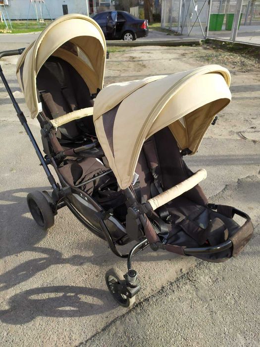 Коляска для двійнят 2 в 1 ABC Design Zoom, колір бежевий