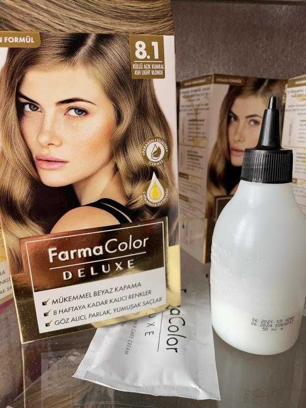 Крем-краска для волос Farma color deluxe пепельный светлый блонд 8.1