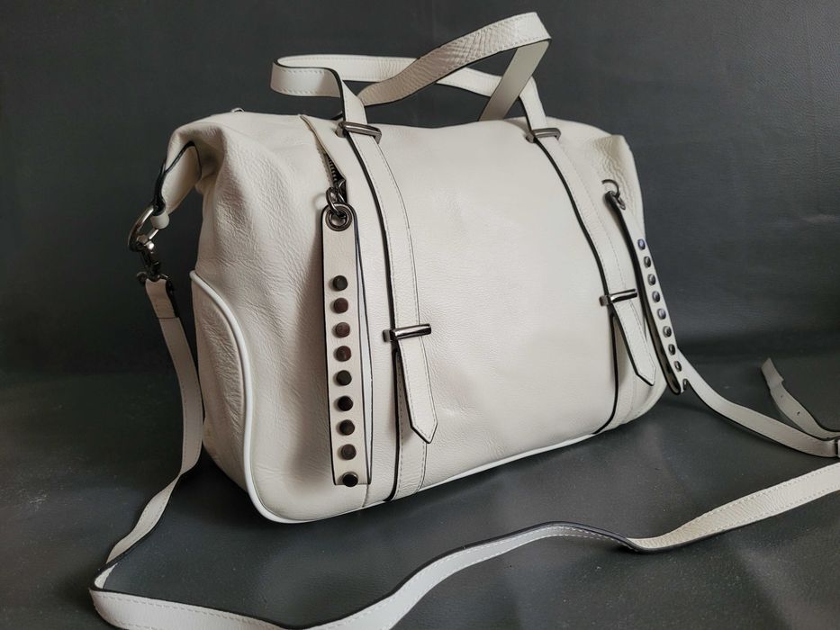 Сумка женская кожаная белая / Сумка жіноча / Шкіряна сумка /