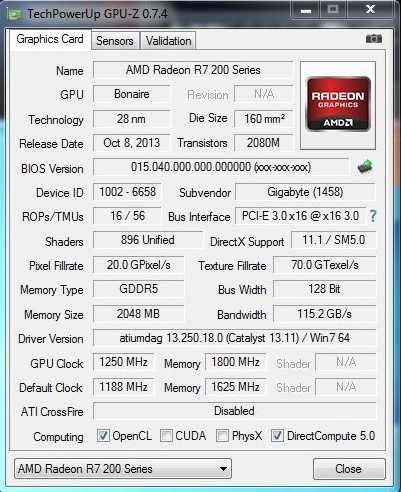 Видеокарта XFX Radeon R7 260X 2GB