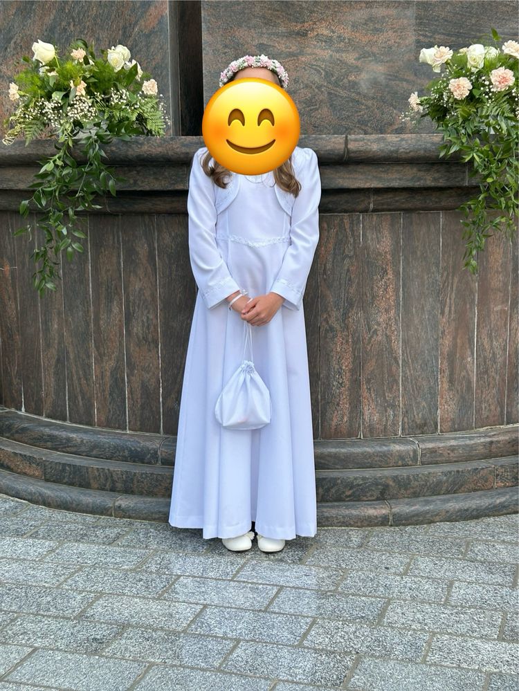 Alba komunijna dla dziewczynki wianek filipola