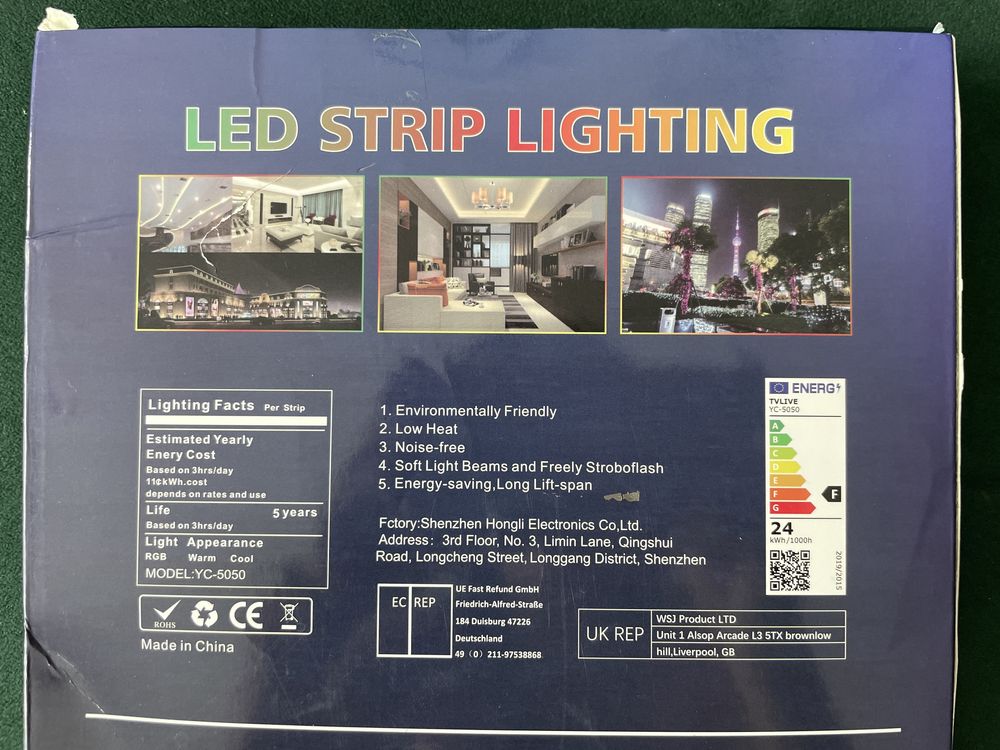 Taśma LED energooszczędna sterowana zdalnie bluetooth RGB czasówka