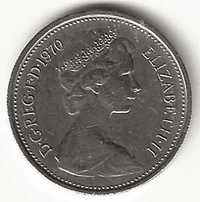 New 5 Pence de 1970, Reino Unido, Isabel II