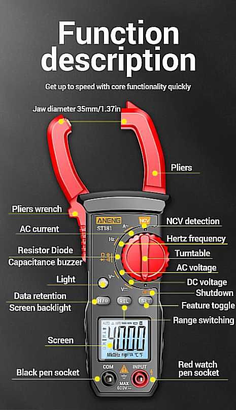 Miernik cęgowy/Multimetr napięcia/ANENG ST181