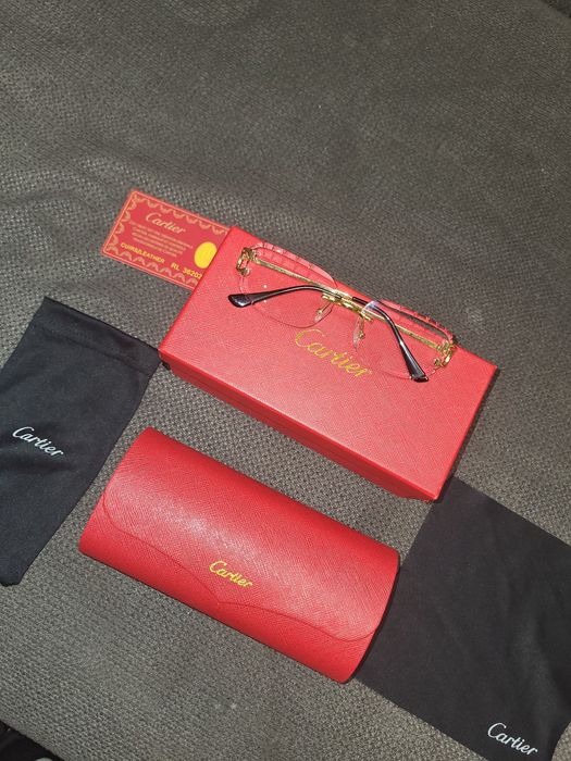 Okulary Cartier zerówki przezroczyste etui