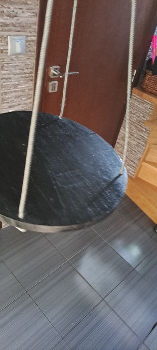 Wiszące drewniane  kwietnik na linach/komplet