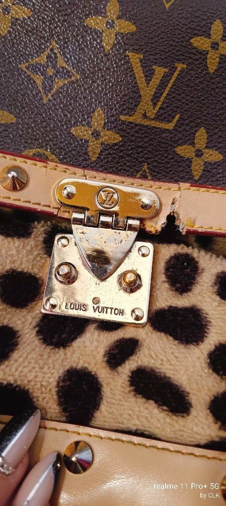 Louis Vuitton duża torebka pasek skóra mega fason