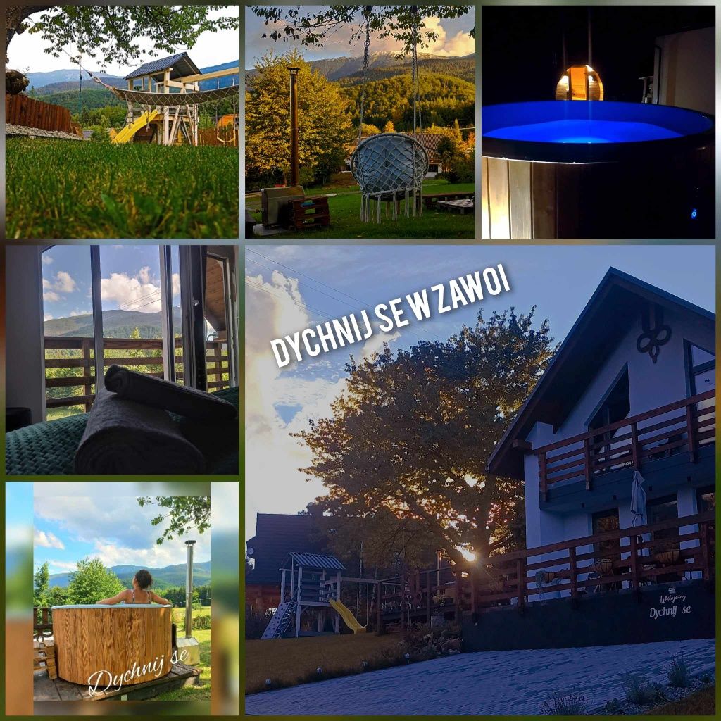 Domek Dychnij SE w Zawoi, ogrodowe SPA jacuzzi sauna