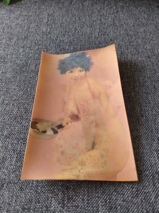 Pocztówki Panie 3D trójwymiarowe PRL 2szt