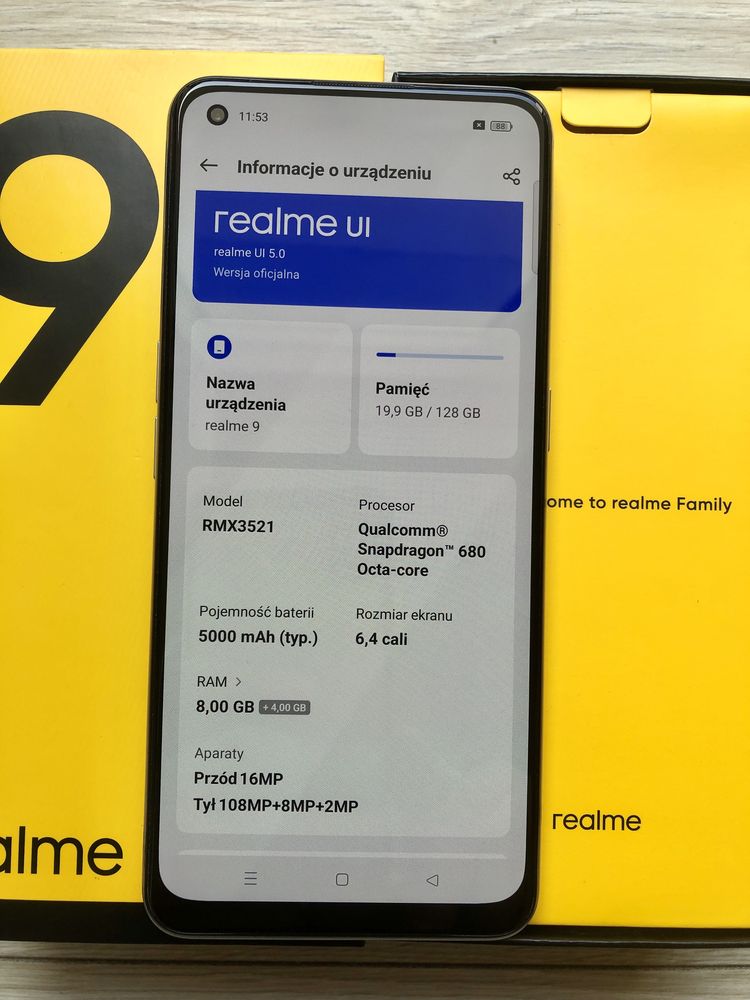Realme 9 (128GB) - Perfekcyjny  Stan !