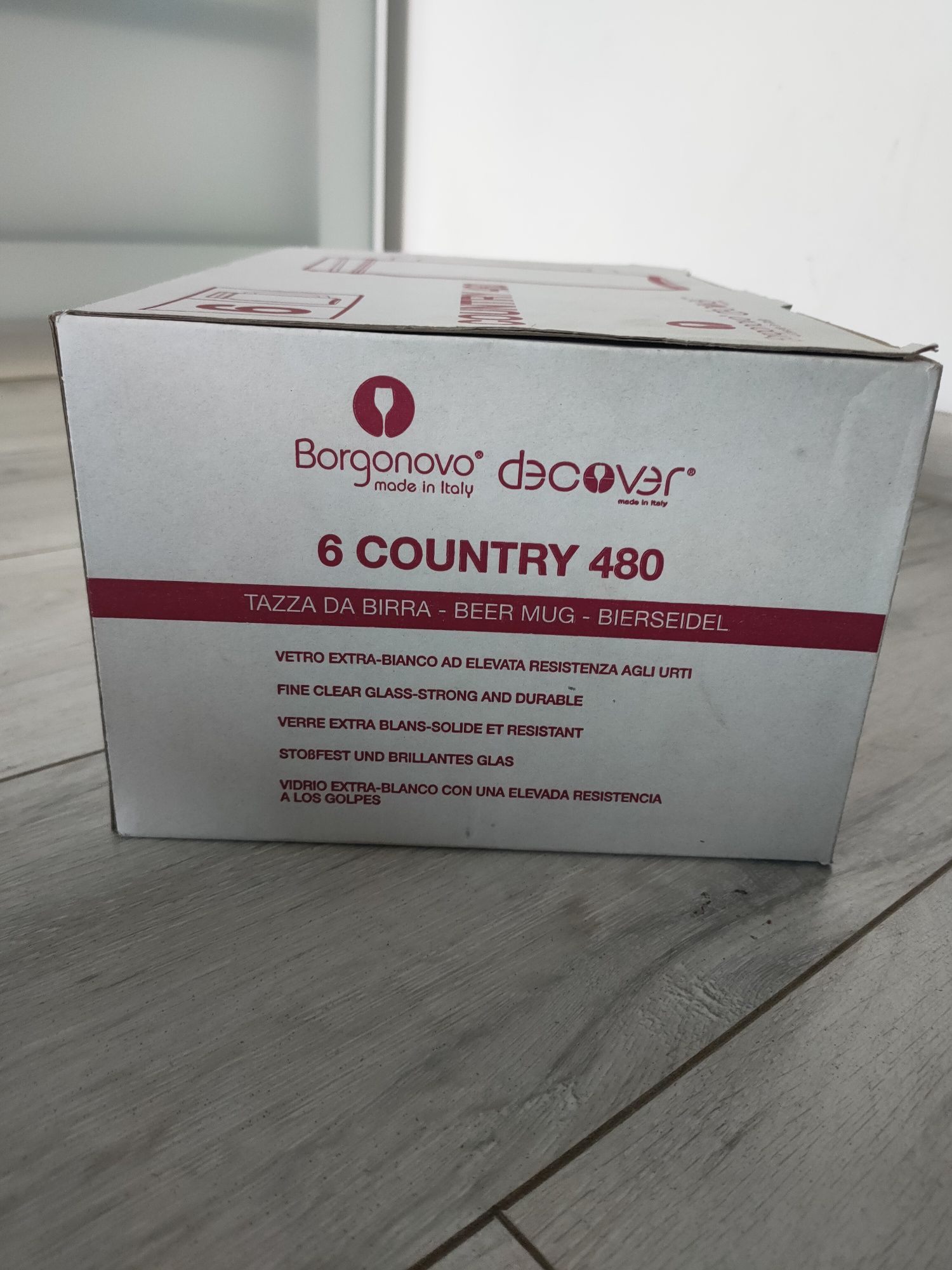 Zestaw 6 sztuk kubko-słoiki country borgonowo