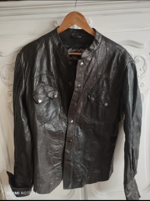 Czekoladowa kurtka koszula skóra naturalna