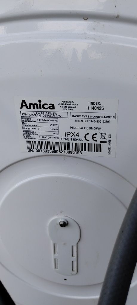Sprzedam pralkę Amica NAWT 6101 WSW