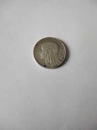 Moneta 5 złotych 1932 głowa kobiety ze znakiem mennicy, oryginalna