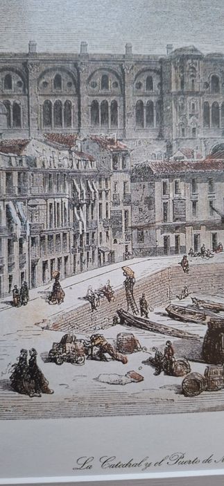 Вінтажна літографія з історичної серії Estampas de Málaga