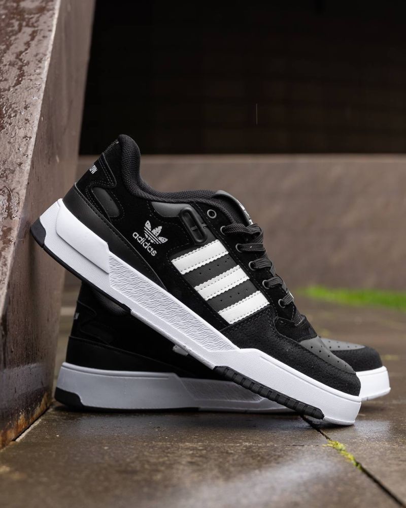 Мужские кроссовки адидас форум лоу Adidas Forum Low Black White 40-44