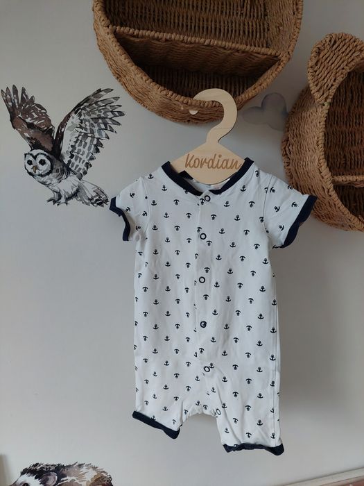 Rampers biały kotwice H&M 74