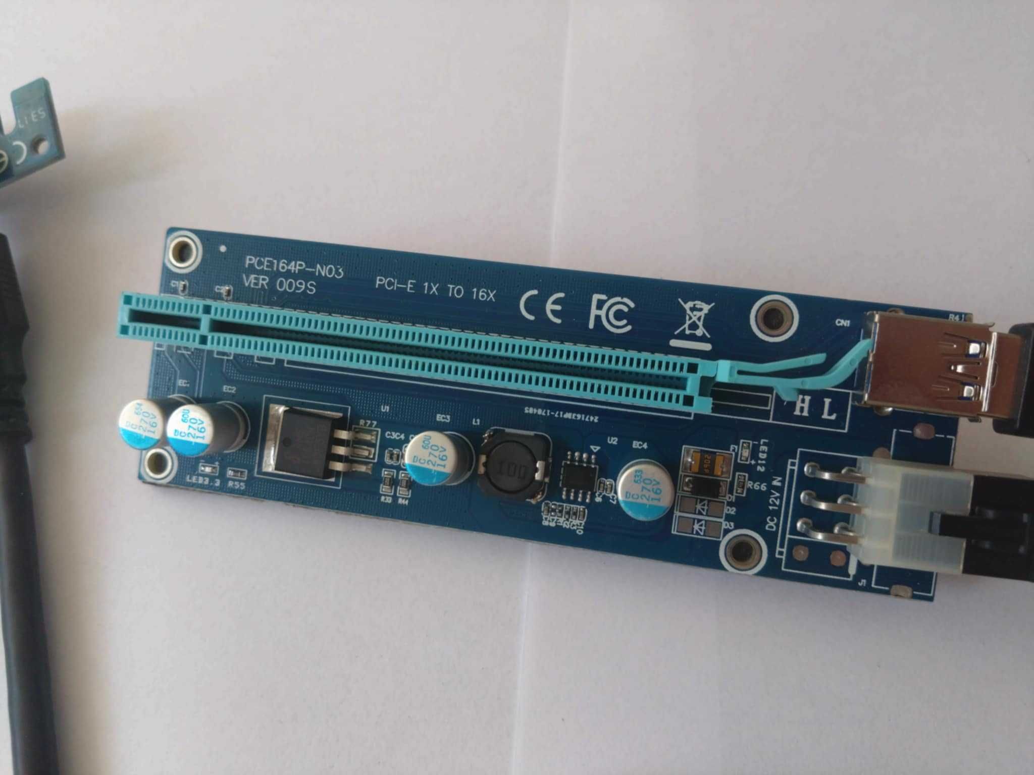 Karta rozszerzenia PCI Express x1 do x16 z kablem USB