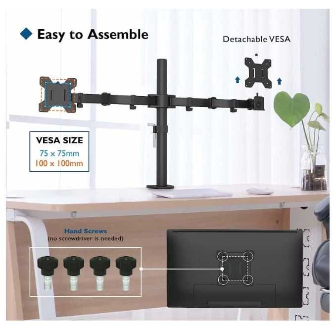 Uchwyt na 2 monitory 13-27'' BONTEC