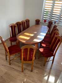 Stół dębowy 12 krzeseł