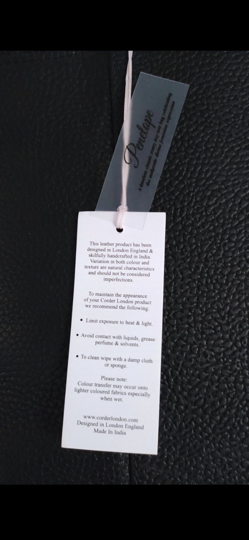 Skórzana, czarna torebka do ręki , kuferek Corder London Real Leather