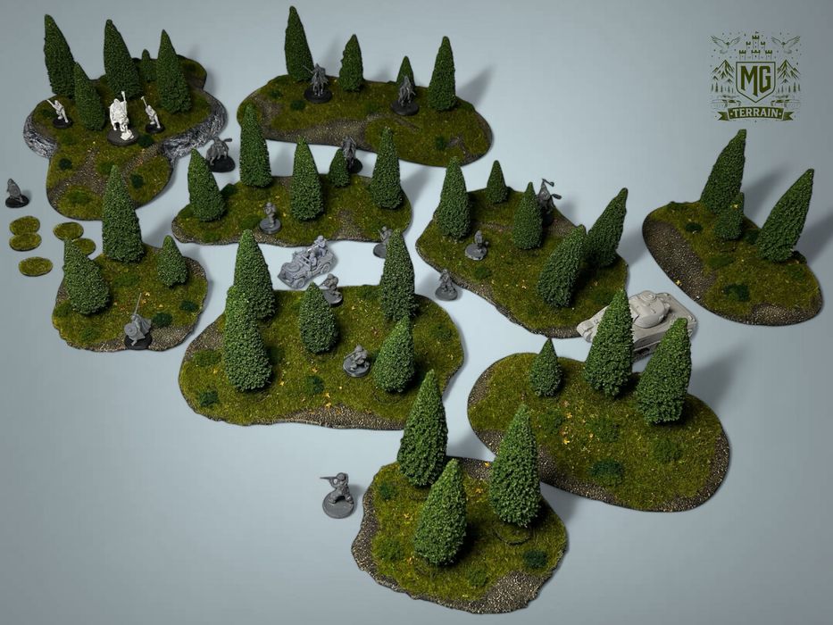 Duzy Zestaw Lasów Teren do gry makieta me sbg bolt action saga wh40k