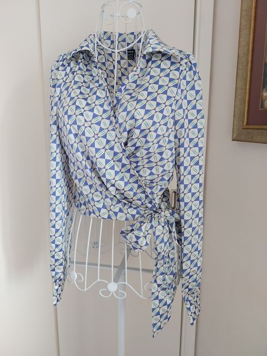 Blusa de trespasse | multicor | manga comprida | Shein | Tamanho S