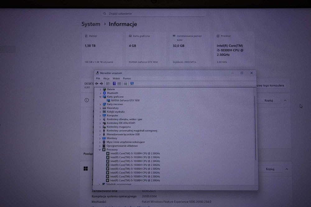 Laptop Do Gier PRO 17,3" FHD IPS MAT i5 32GB 512 NVME 1TB HDD GW FV