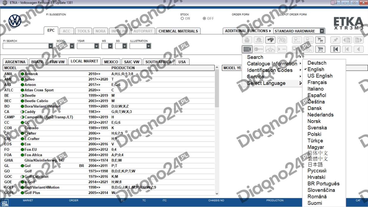 Program ETKA 8.3 Delphi Autocom VW Skoda Seat Audi KATALOG Części 2021