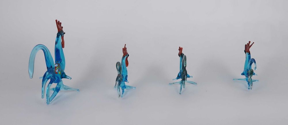 Figuras miniaturas vidro soprado - Galos